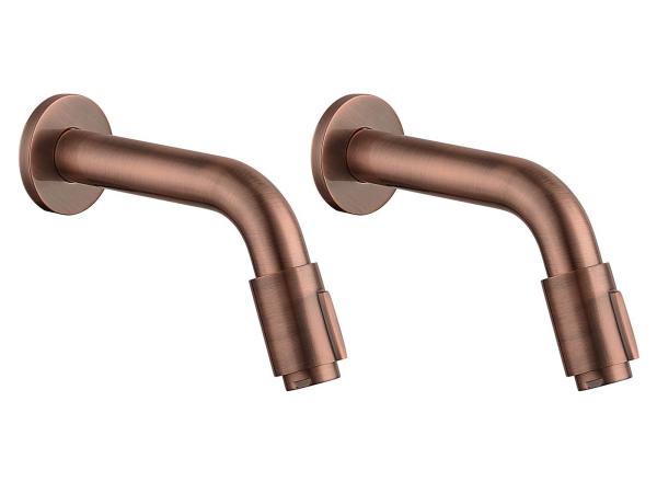 2x Alterna fonteinkraan wand 14,5cm Piccolo koper