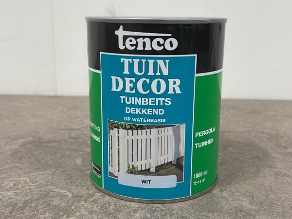 4x Tenco tuindecor tuinbeits dekkend wit 1000ml