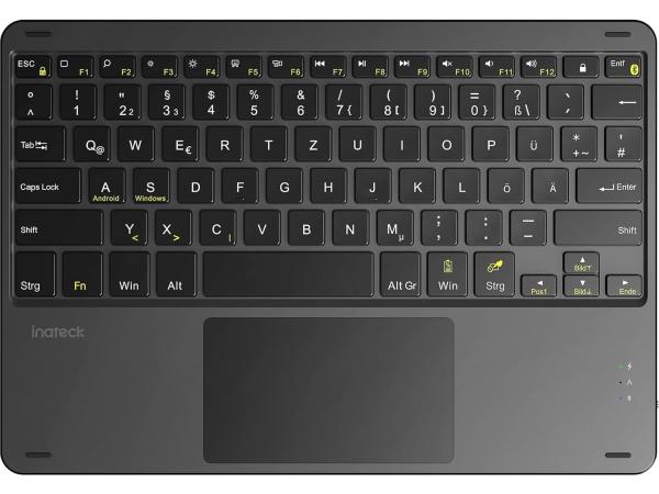 Inateck Tablet toetsenbord - touchpad Bluetooth (QWERTZ)