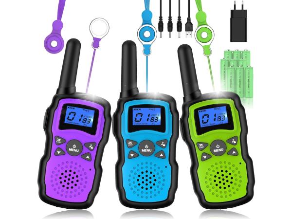 Walkie Talkie voor kinderen 3-delige set USB-oplaadbaar