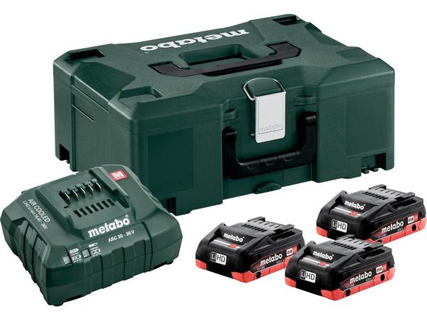 Metabo accu starterset 18V LiHD (3x 4,0Ah)+lader