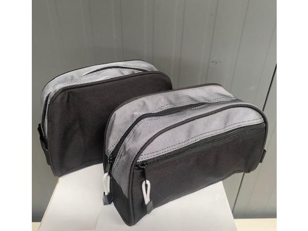 2 x Toiletzak - Zwart/grijs - 2 ritsen
