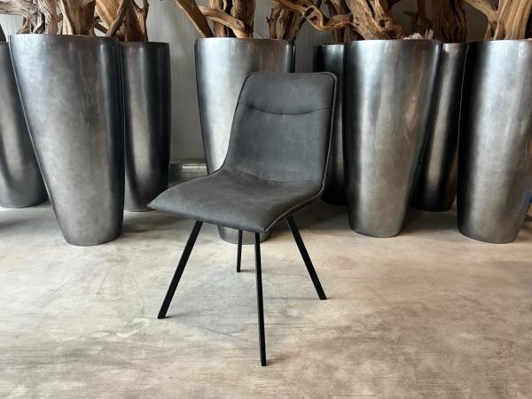 Stoel Nora (set van 8) Stof - Antraciet - Grijs