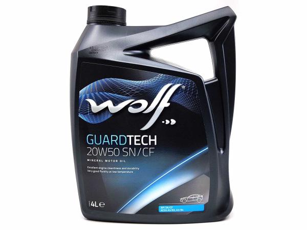 4x Wolf 20W-50 SN/CF minerale motorolie 4L