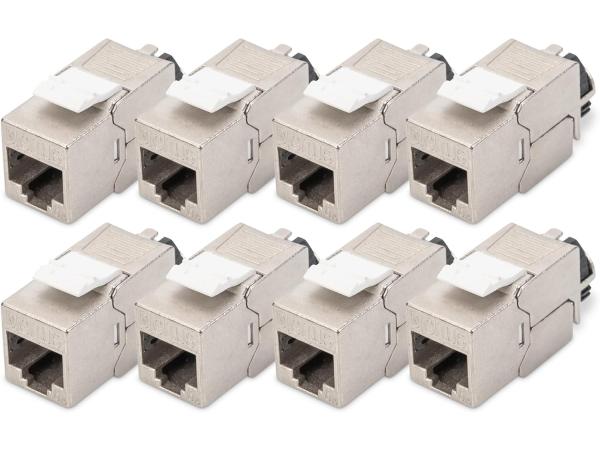 8x DIGITUS Keystone module Cat-6A afgeschermd - RJ45 jack