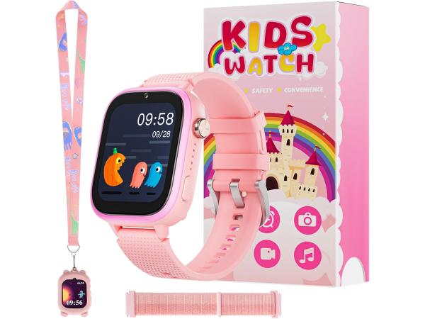 OKYUK 4G Kindersmartwatch met GPS, telefoon en camera