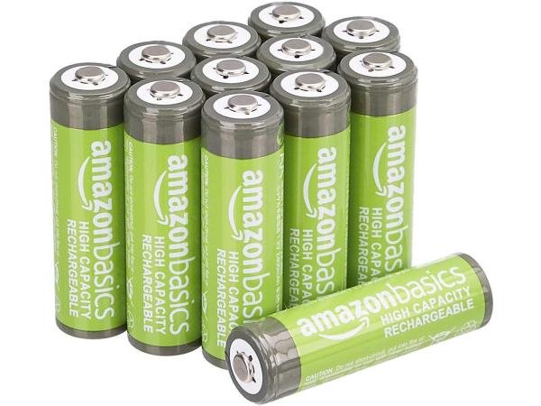 12x Amazon Basics oplaadbare AA NiMH-batterijen - 2400 mAh