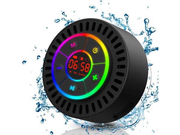Bluetooth-doucheluidspreker - IPX7 waterdicht - LED-scherm