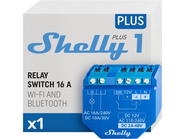 6x Shelly Plus 1, WiFi & Bluetooth Slimme Relais Schakelaar