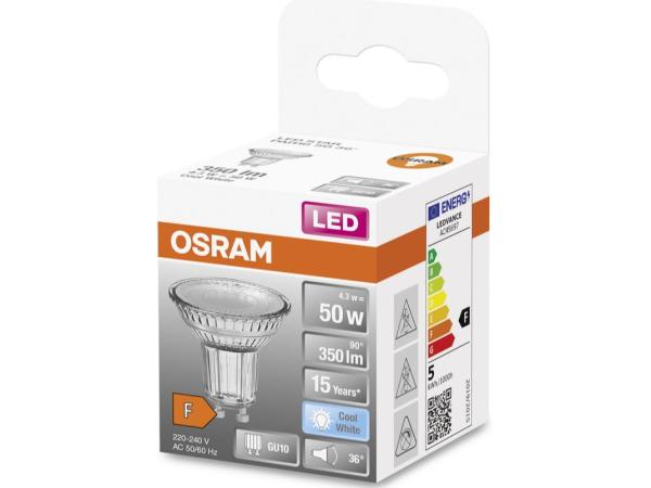 2x Osram LED GU10 reflector 4,3 W koudwit