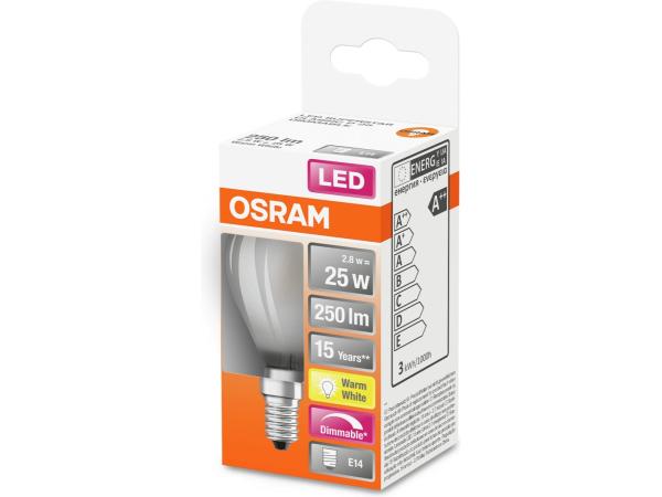 2x Osram LED E14 peer 2,8 W warmwit