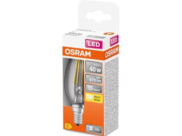 3x Osram LED E14 Classic B 4 W helder warmwit
