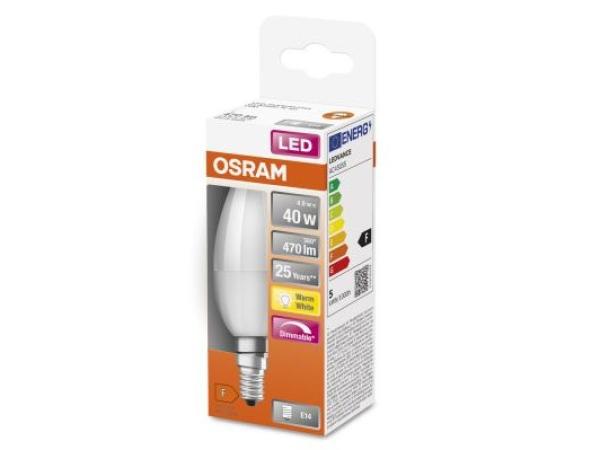 2x Osram LED E14 kaars 5 W warmwit