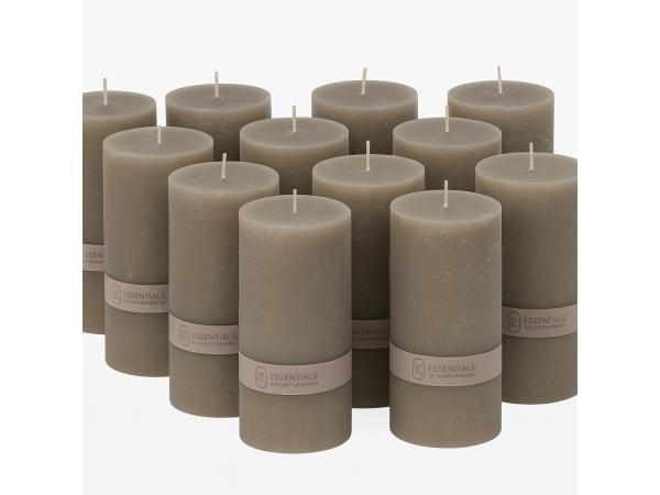 12x Essentials | Kaarsen Taupe (7x14 cm)