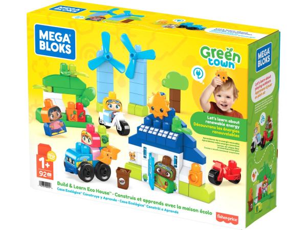 MEGA Bloks Town Build &amp; Learn Huis - 89 grote bouwstenen