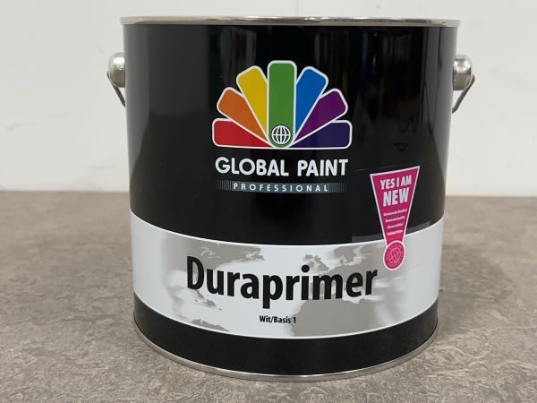 3x Global Paint duraprimer Basis 1 wit 2,5L