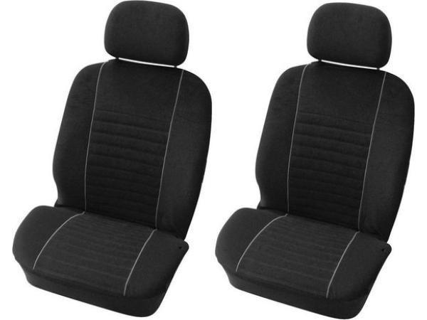 Carpoint Stoelhoezenset Velours Uni Polyester 4-delig Zwart