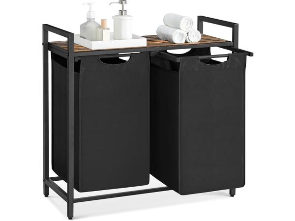 VASAGLE Wasmand 2 vakken met plank BLH201B01