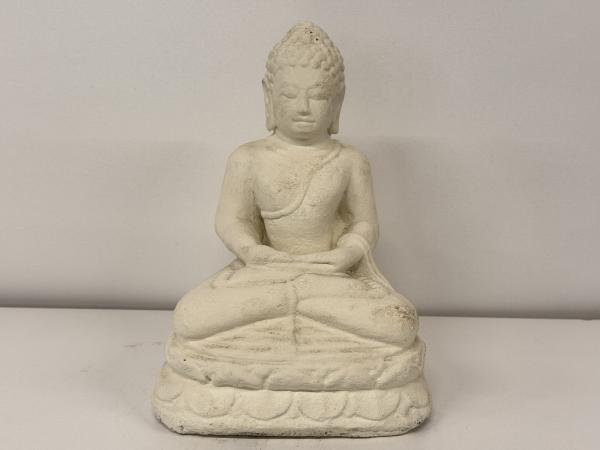 Boeddha tuinbeeld wit 22 cm