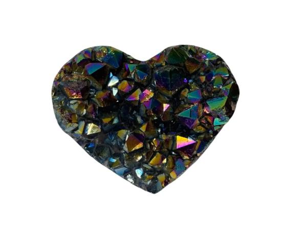 Kwarts met titanium rainbow hart