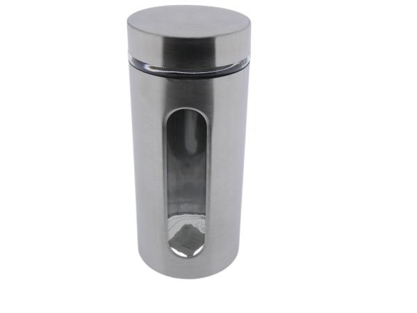 2x Voorraadpot RVS/GLas