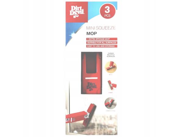 2x Dirt Devil Mini Squeeze mop + 2 sponsen voor glas/steen/hout