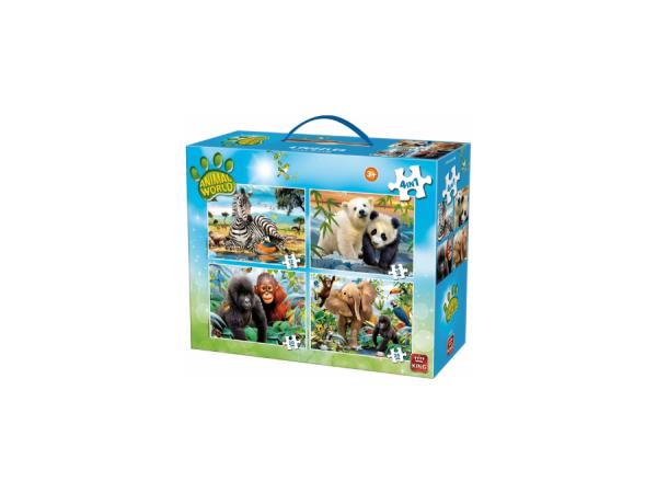 2x king Dieren wereld 4 in1 Legpuzzel
