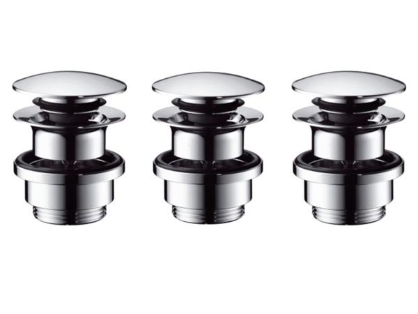 3x Axor afvoergarnituur push-open met overloop chroom